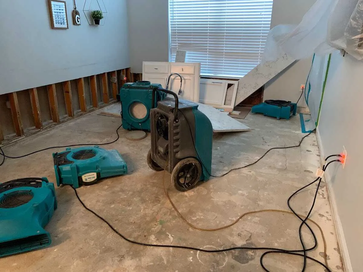Dehumidifier in flood-cut room for Water Extraction & Removal in Oakwood